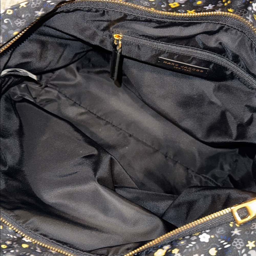 Marc Jacobs Bag Wingman Black Yellow Floral Nylon Tote EUC - Picture 12 of 17